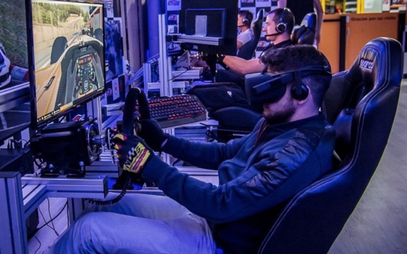 simulador de f1 con gafas 3d